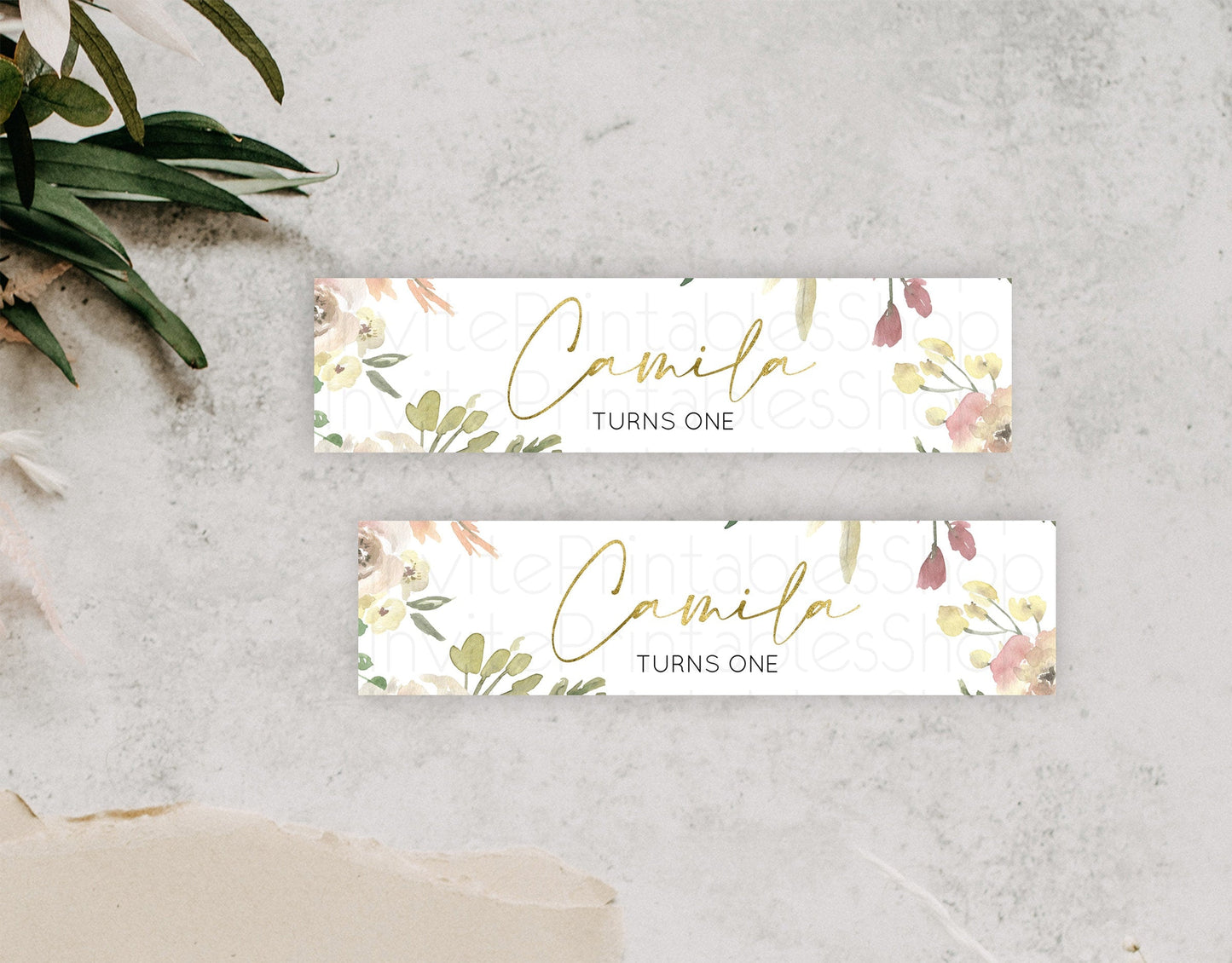 Wildflower Water Label Template Secret Garden Water Label Pastel Floral Garden Party Decor Boho Flowers Birthday Baby Shower Wedding D10202