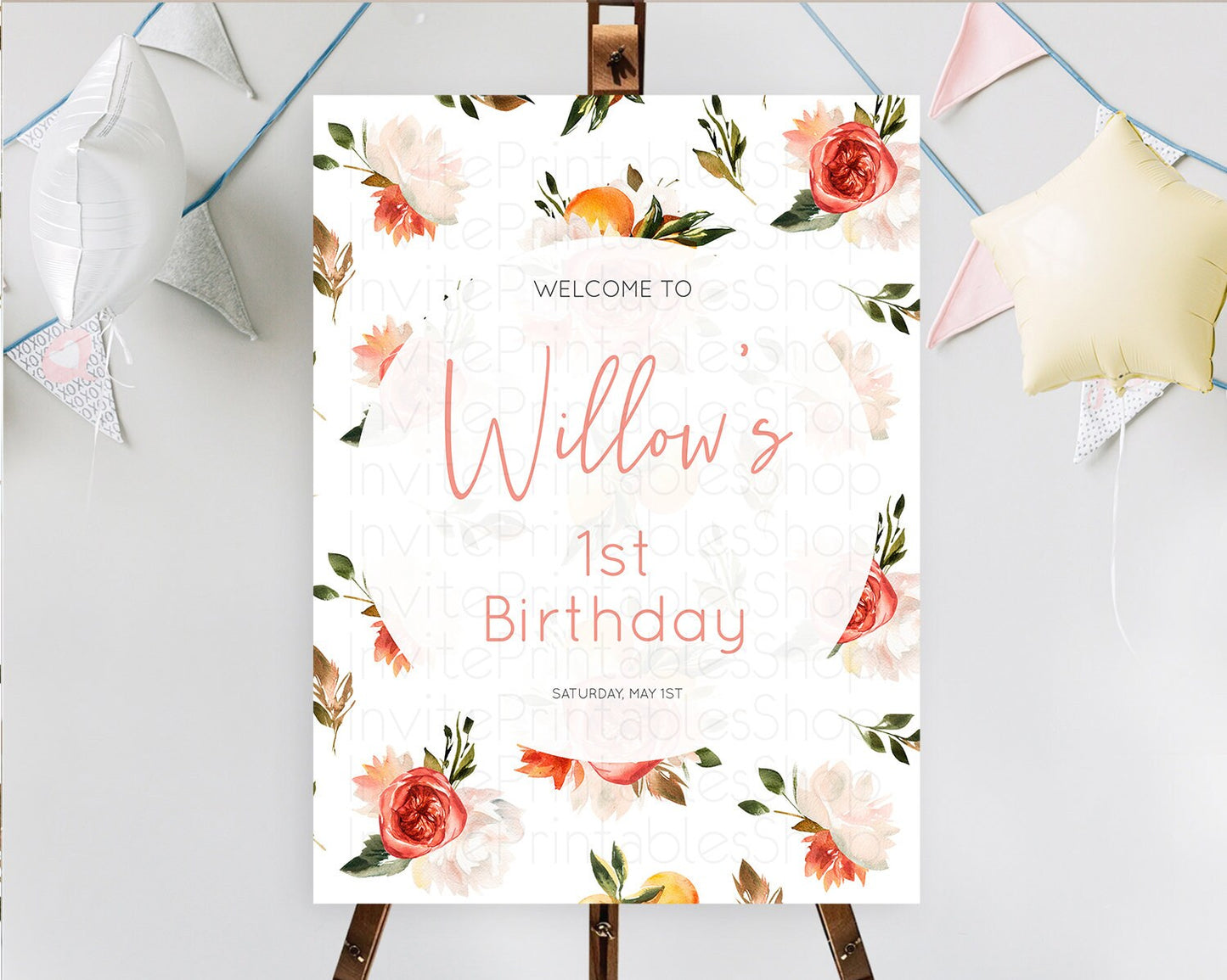 Editable Citrus Welcome Sign Lemon Welcome Sign Orange Welcome Sign Citrus W