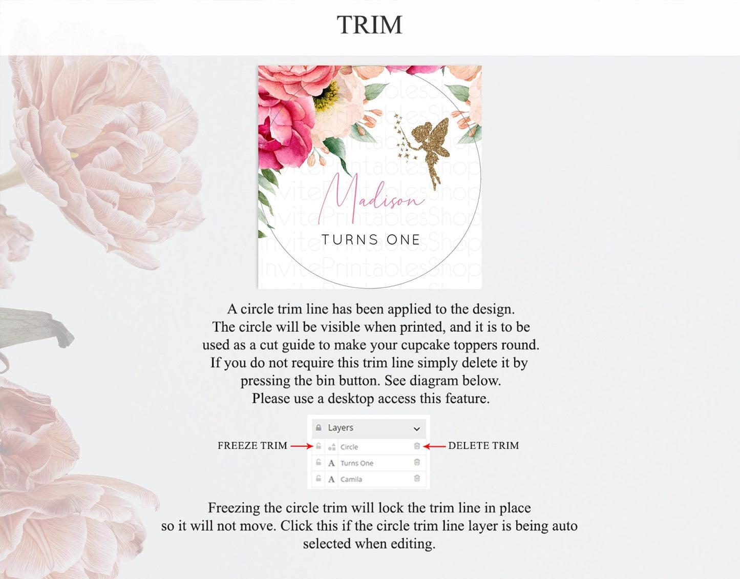 Fairy Cupcake Toppers Pastel Fairy Cupcake Toppers Fairy Floral Garden Cupcake Topper Enchanted Garden Floral Butterfly Party Decor D10883