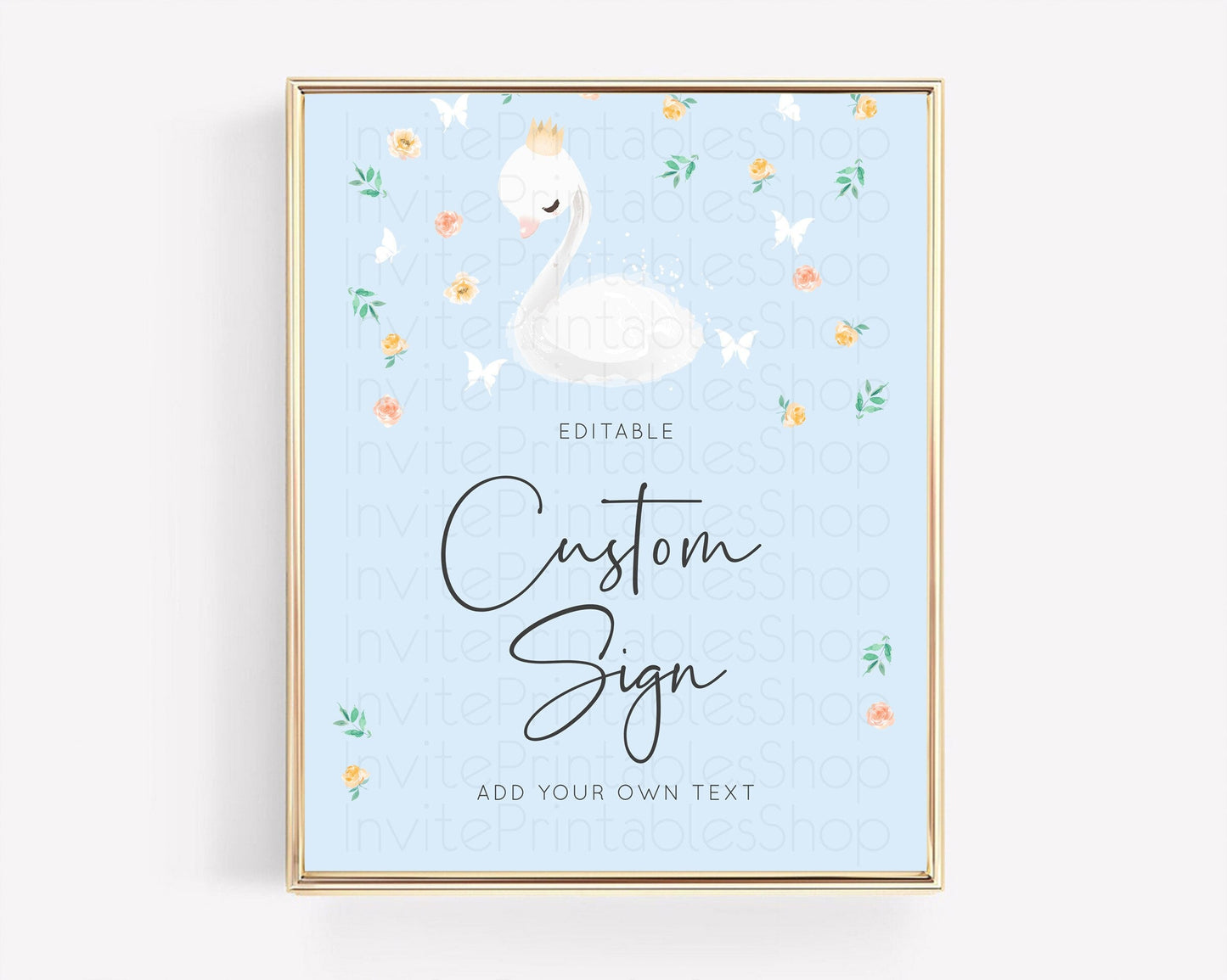 Swan Table Sign Decor Swan Princess Ballet Party Enchanted Swan Lake Secret Garden Pastel Floral 1st Birthday Baptism Baby Shower D10903