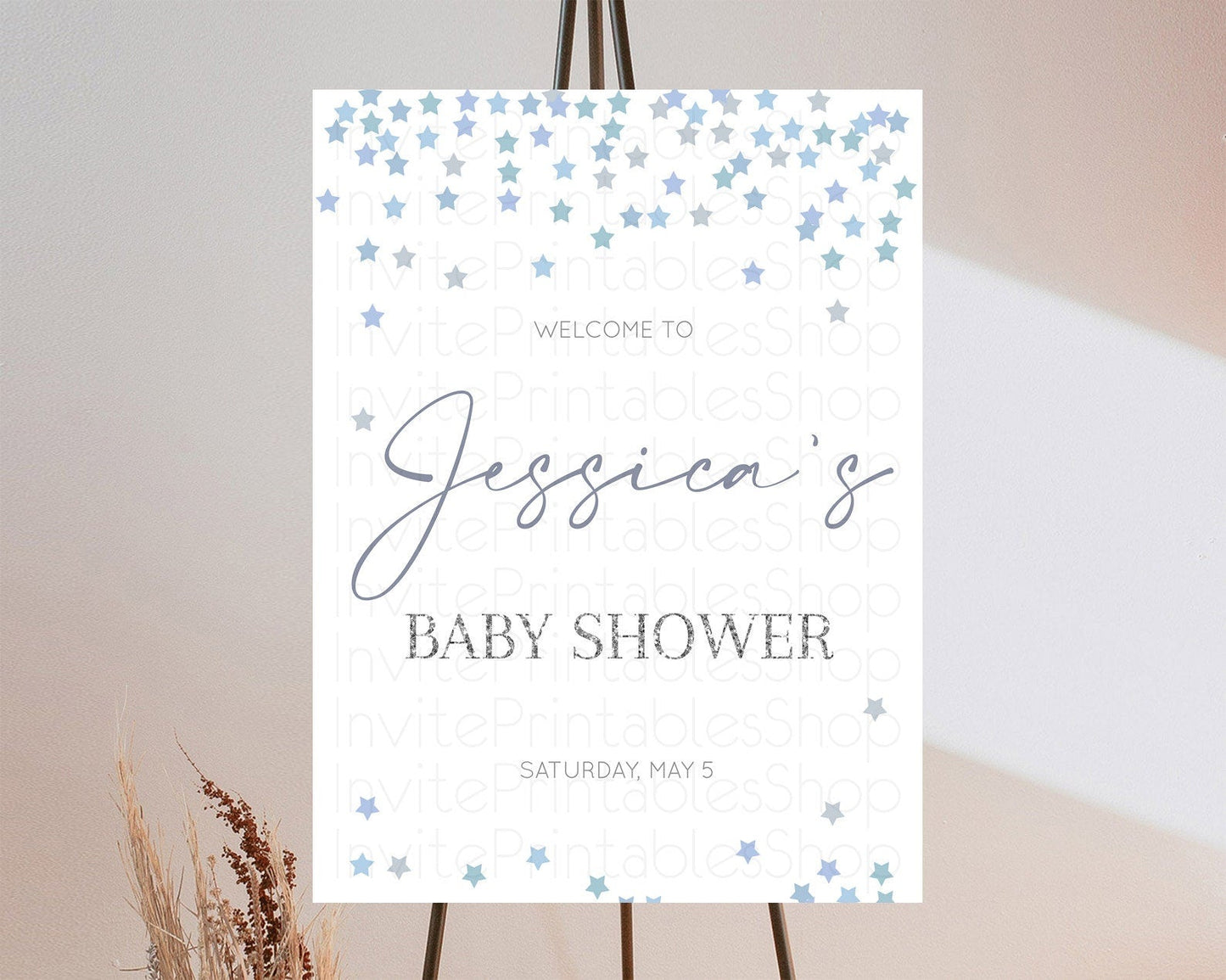 Star Baby Shower Welcome Board Pastel Stars Welcome Sign Shooting Star Rainbow Colorful Confetti Twinkle Little Star Welcome Sign D10341