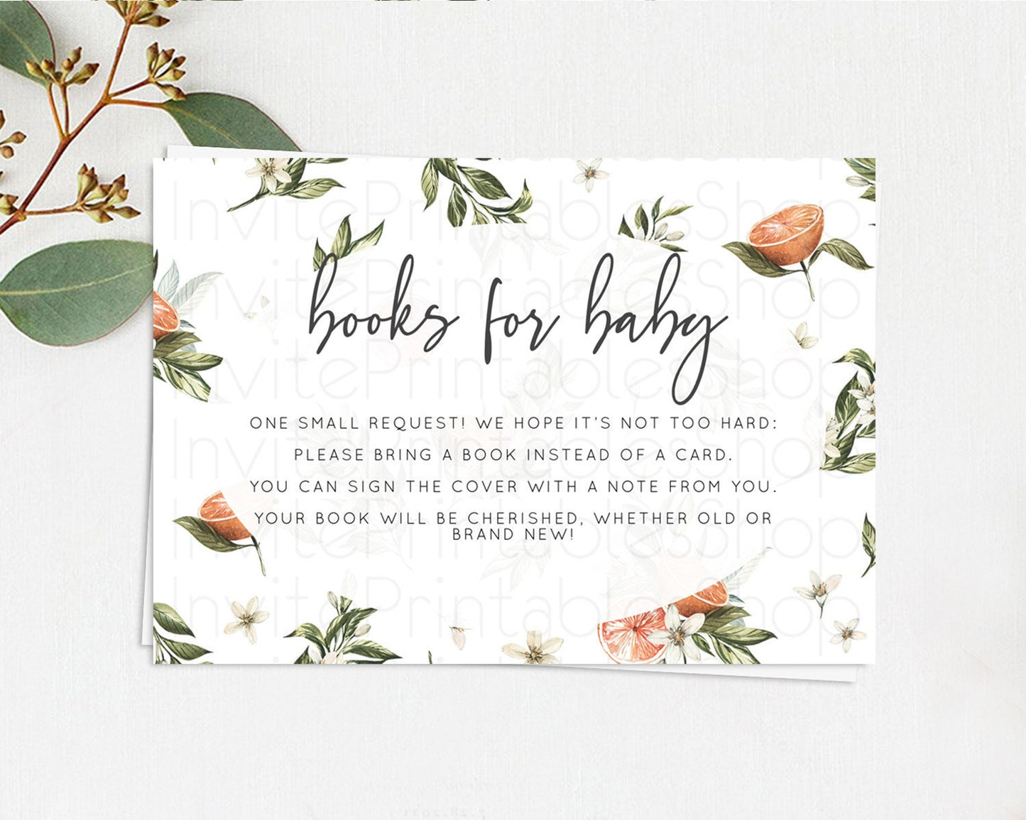 Editable Citrus Books For Baby Card Lemon Book Insert Orange Book Insert Cit