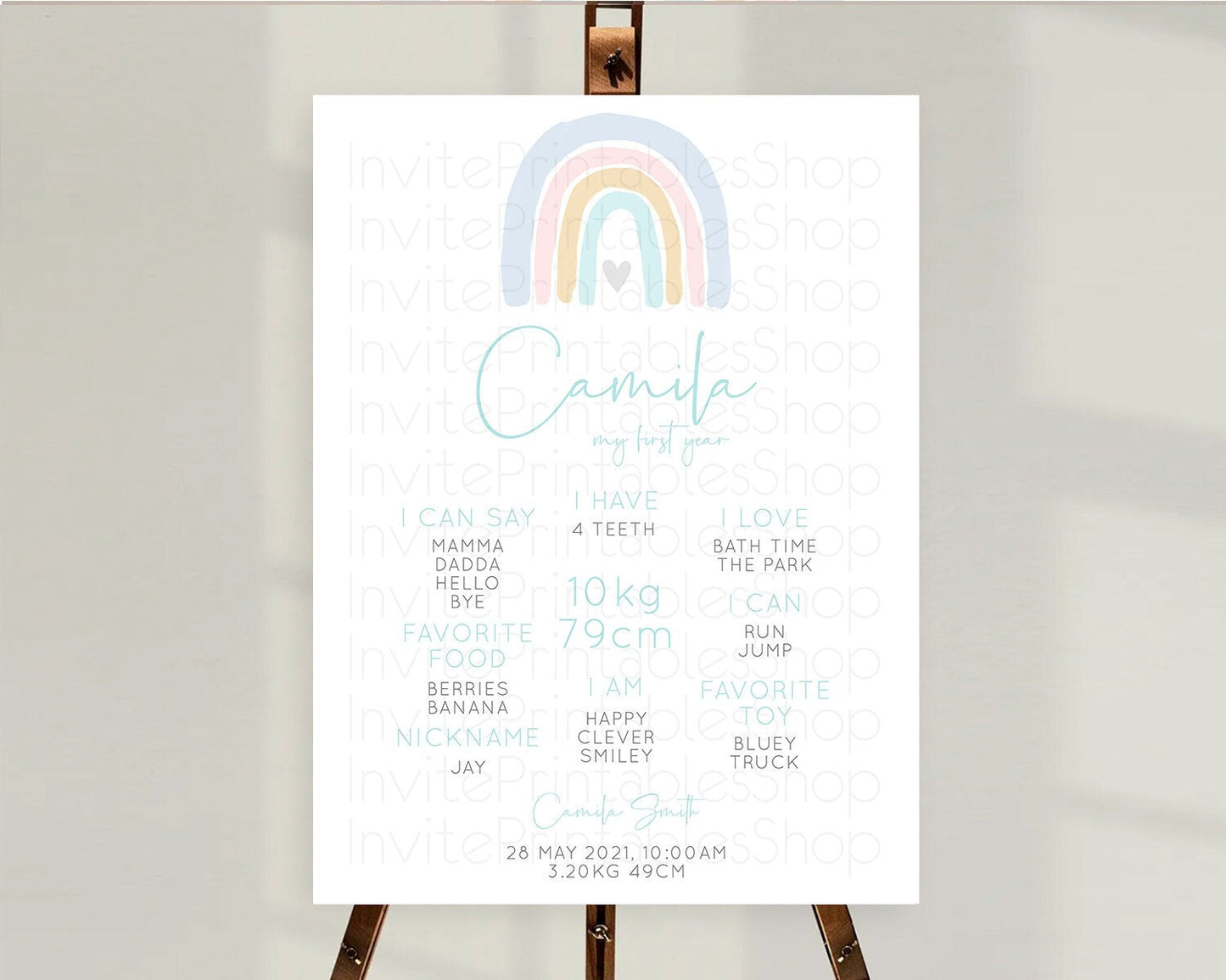 Pastel Rainbow First Birthday Milestone Poster Boho Rainbow Milestone Board Rainbow Milestone Pastel Milestone Rainbow 1st Birthday D10214