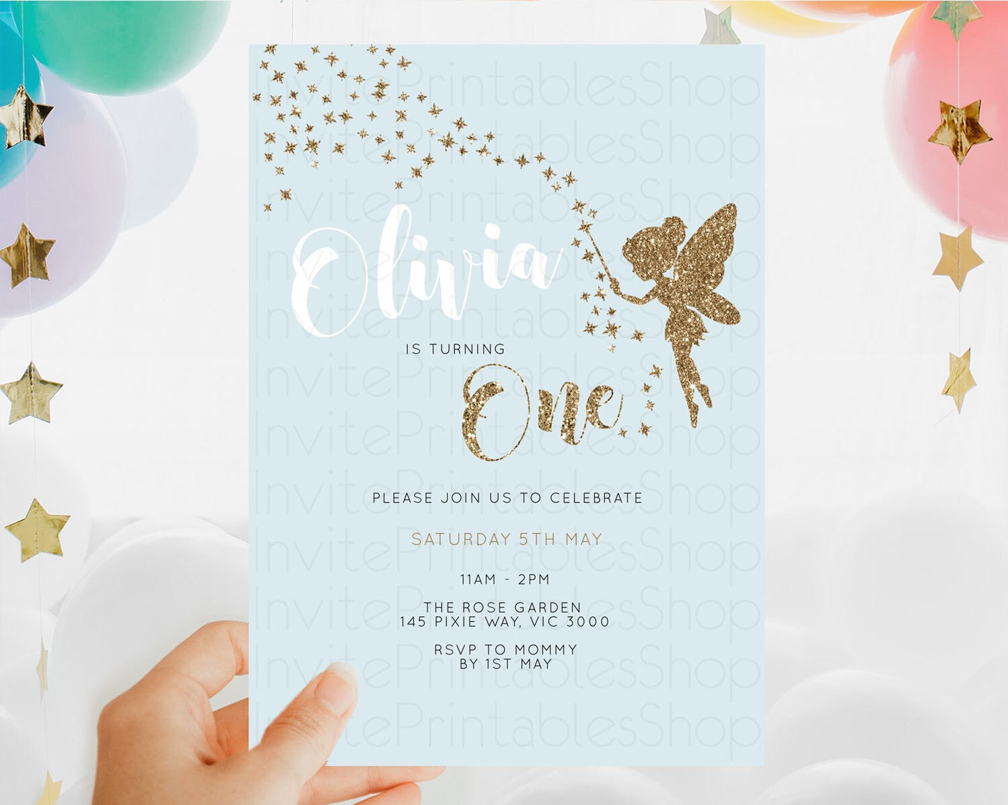 Fairy Birthday Invitation Fairy Invites Fairy Tea Party Fairy Garden Birthday Secret Garden Enchanted Garden Pastel Floral Butterfly D10907