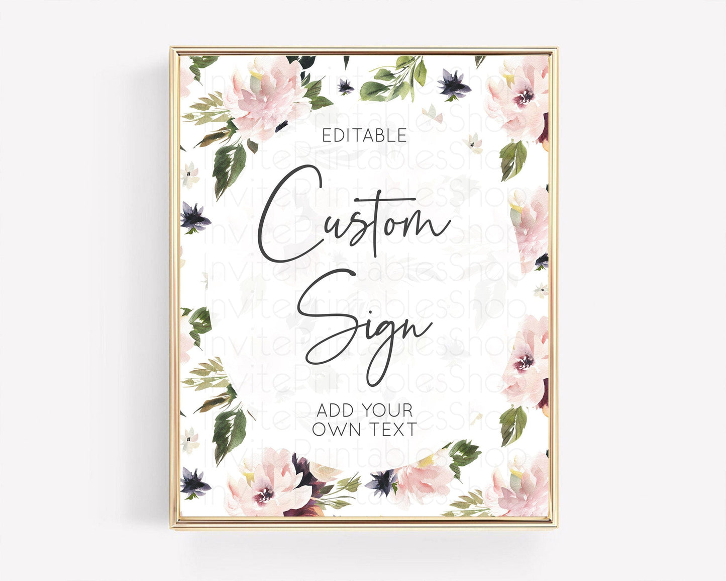 Wildflower Floral Table Sign Decor Secret Garden Sign Template Pastel Floral Garden Party Boho Flowers Birthday Baby Shower Wedding D10538