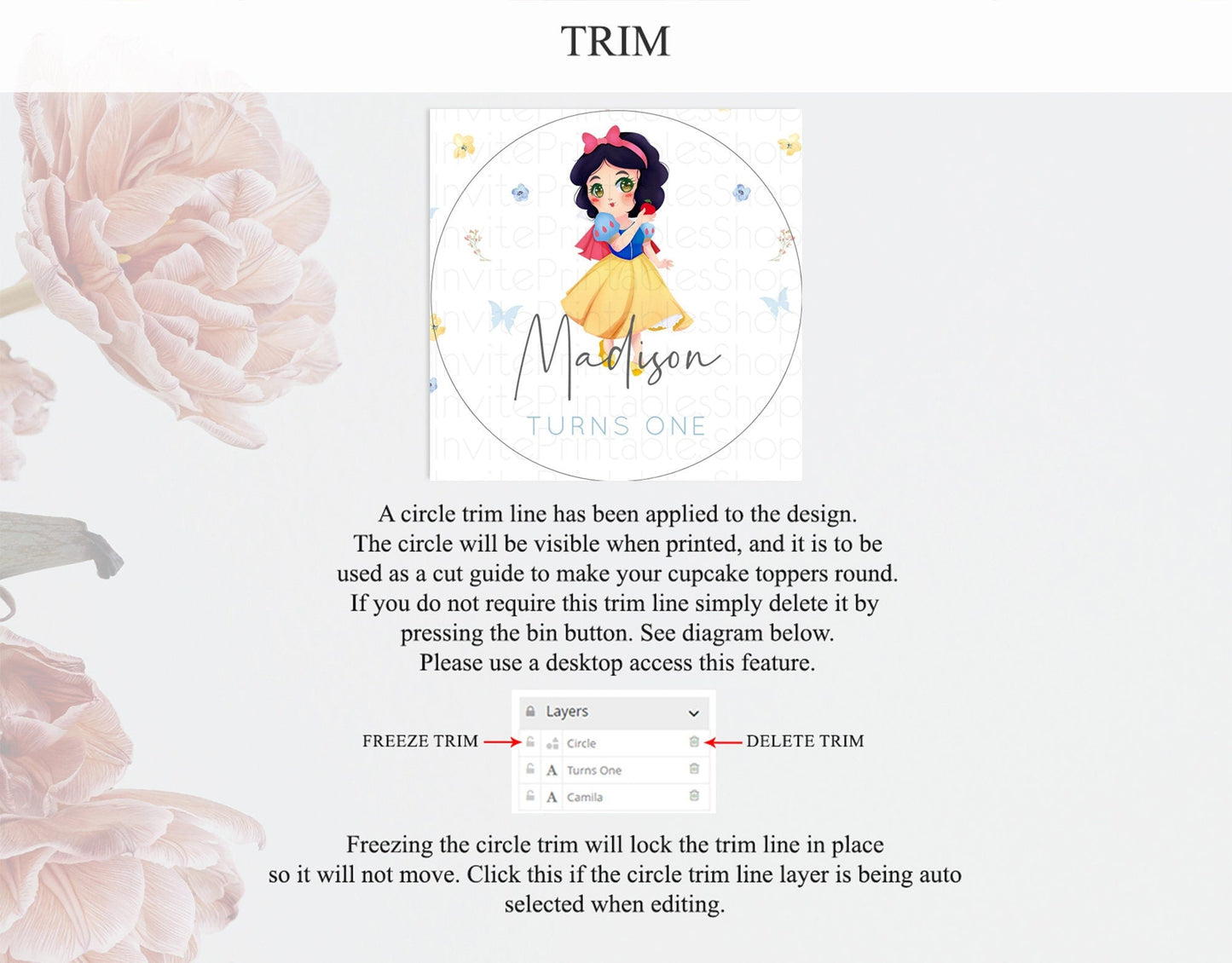 Princess Cupcake Toppers Castle Cupcake Toppers Royal Princess Decor Fairy Tale Enchanted Castle Pastel Floral Garden Table Number D10353