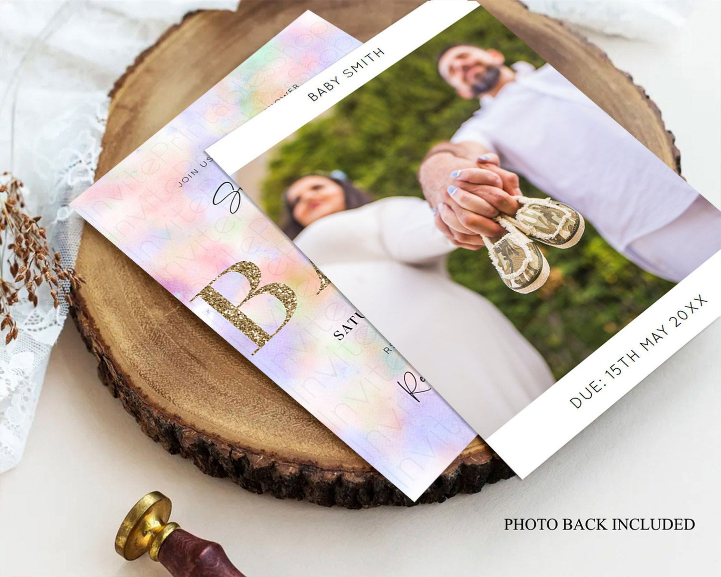 Pastel Baby Shower Invitation Rainbow Baby Shower Invitation Colorful Pastel Watercolor Invitation Gold Glitter Sprinkles Ombre D10697