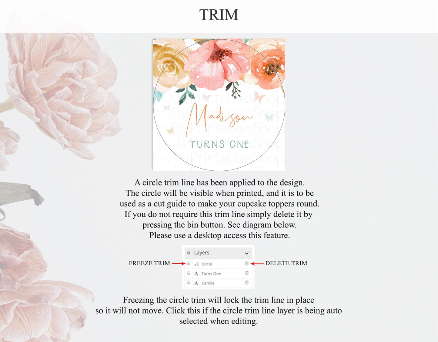 Secret Garden Cupcake Toppers Wildflower Cupcake Toppers Pastel Flowers Cupcake Toppers Enchanted Garden Boho Floral First Birthday D10347