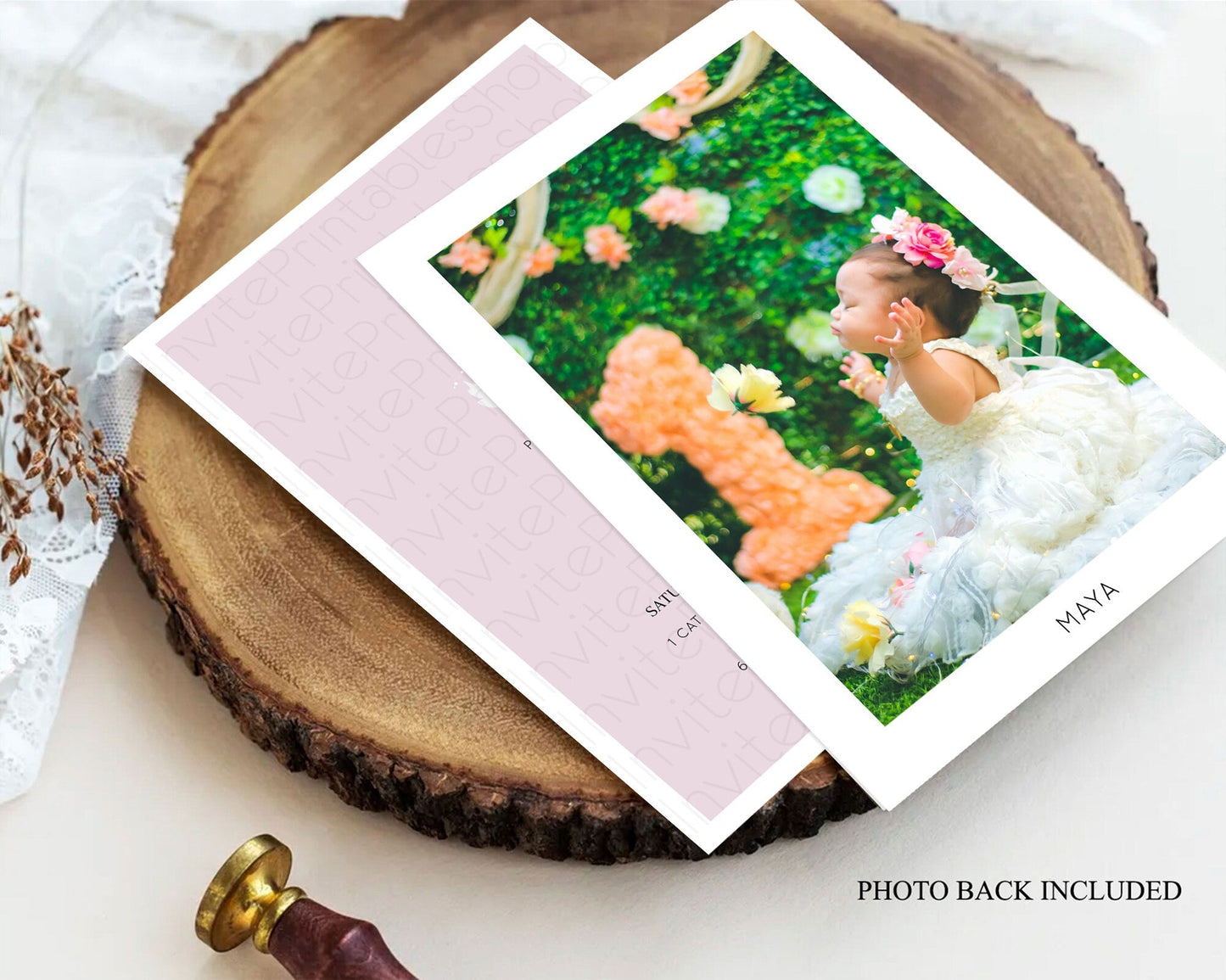 Swan Lake Baptism Invitation Swan Princess Ballet Baptism 1st Birthday Enchanted Forest Secret Garden Watercolour Pastel Floral D10758