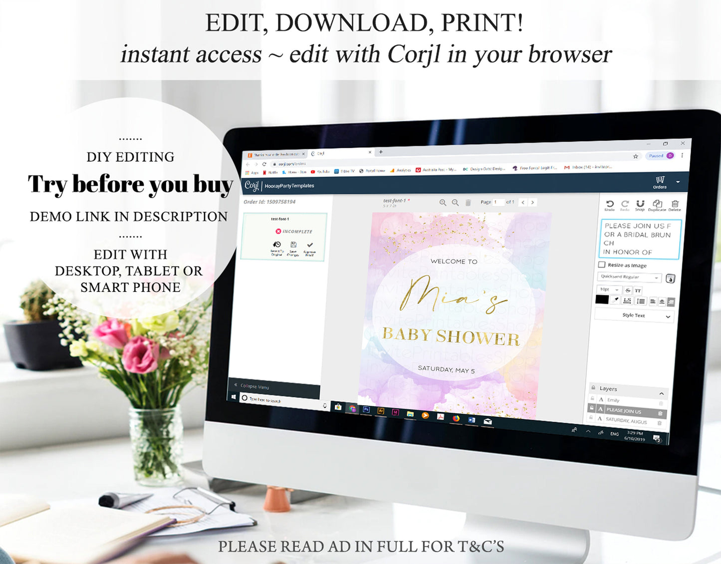 Pastel Baby Shower Sign Rainbow Baby Shower Sign Welcome Baby Shower Sign, Colorful Ombre Splash Watercolor Glitter Confetti Sprinkles 599v1