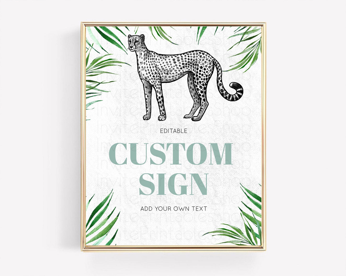 Cheetah Sign Cheetah Party Sign Template Safari Adventure Table Sign Decor Cheetah Minimal Theme 1st Birthday Baptism Baby Shower D10849