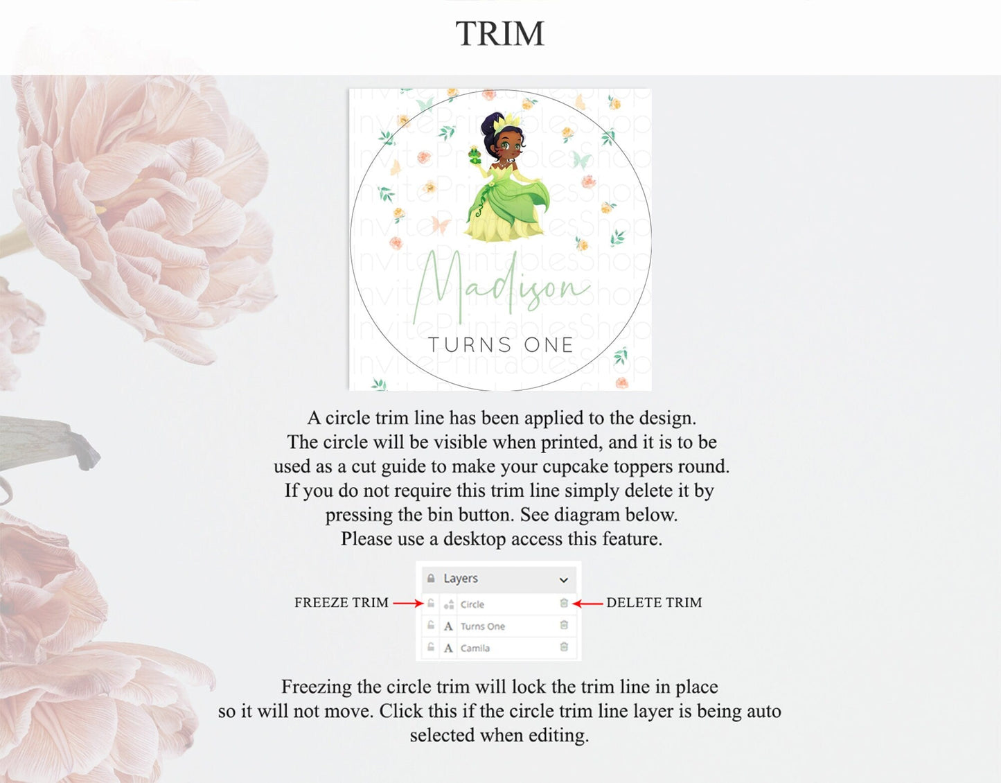 Princess Cupcake Toppers Castle Cupcake Toppers Royal Princess Decor Fairy Tale Enchanted Castle Pastel Floral Garden Table Number D10358