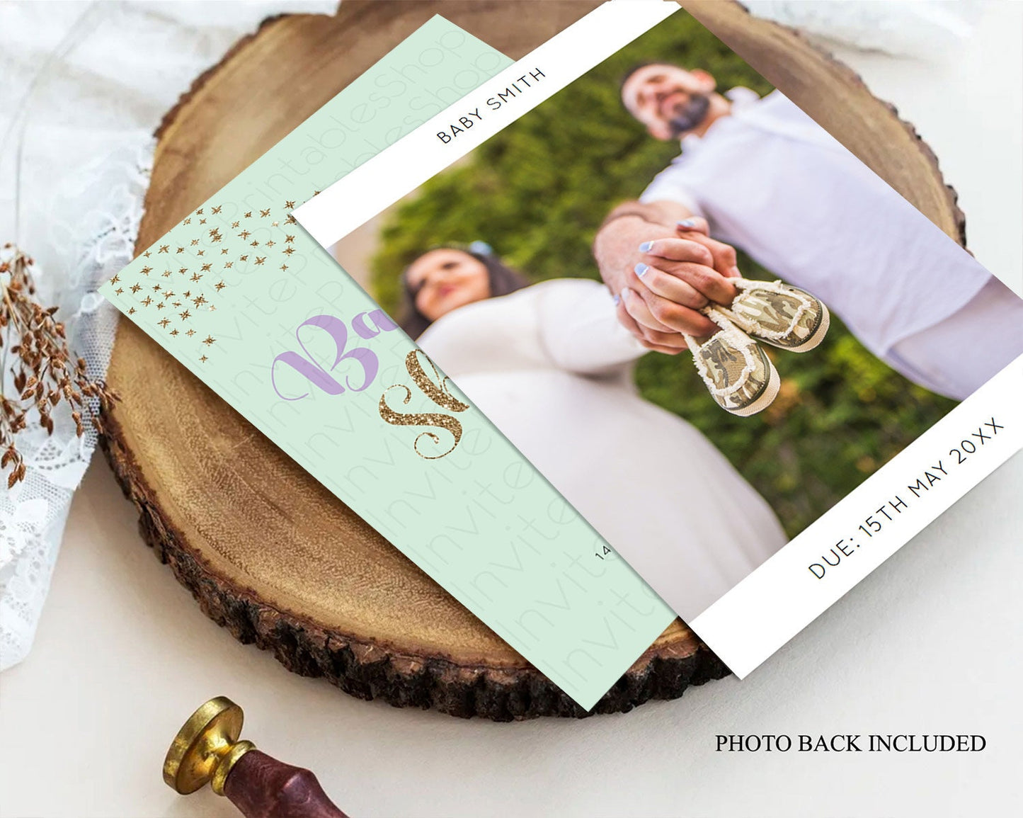 Fairy Baby Shower Invitation, Enchanted Garden, Secret Garden, Pastel Green, Glittering Magic, Pixie Dust, Whimsical Fairy, Butterfly D10908