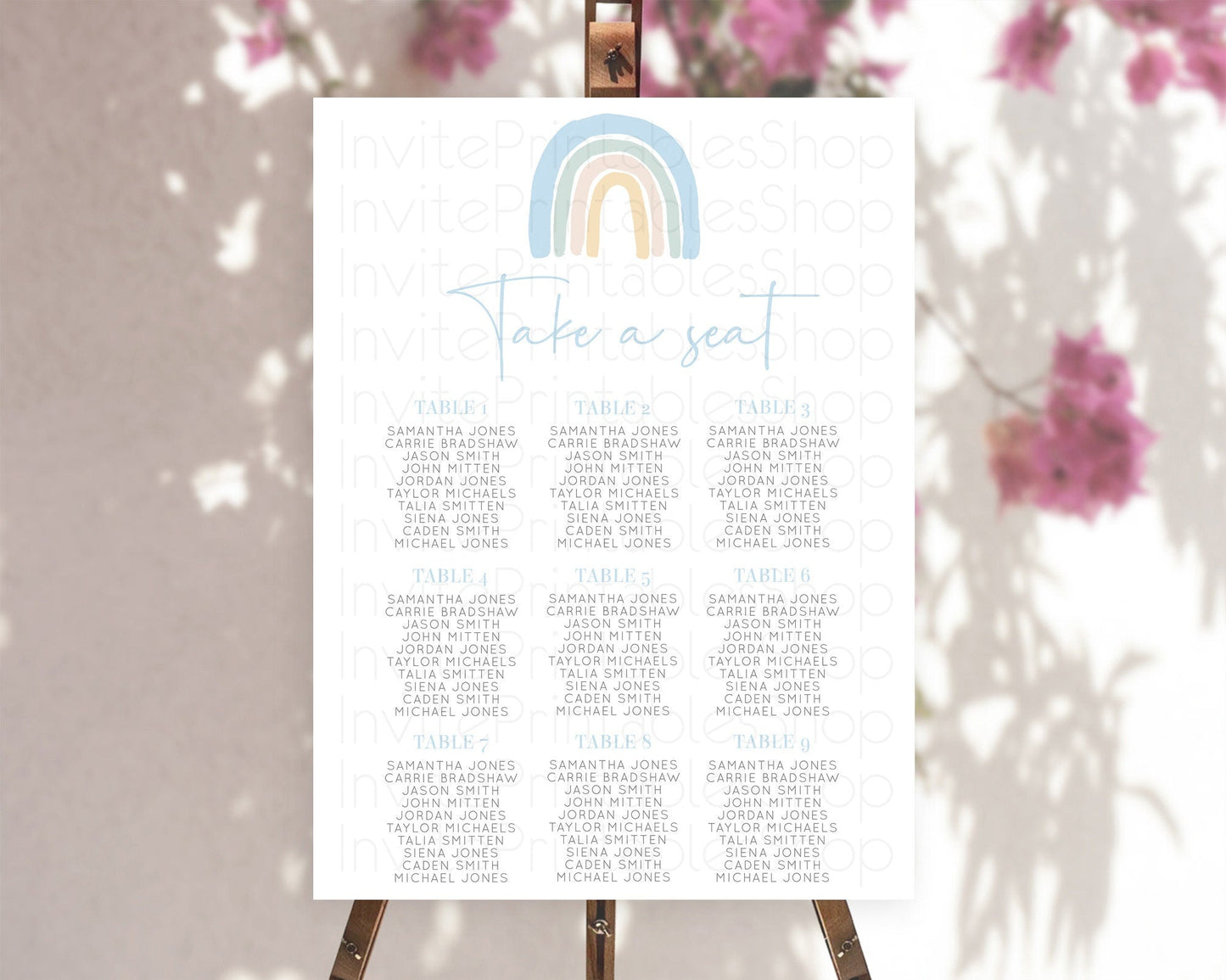 Pastel Rainbow Seating Chart Boho Rainbow Seating Chart Rainbow Seating Chart Pastel Seating Chart Boho Rainbow Seating Sign D10200