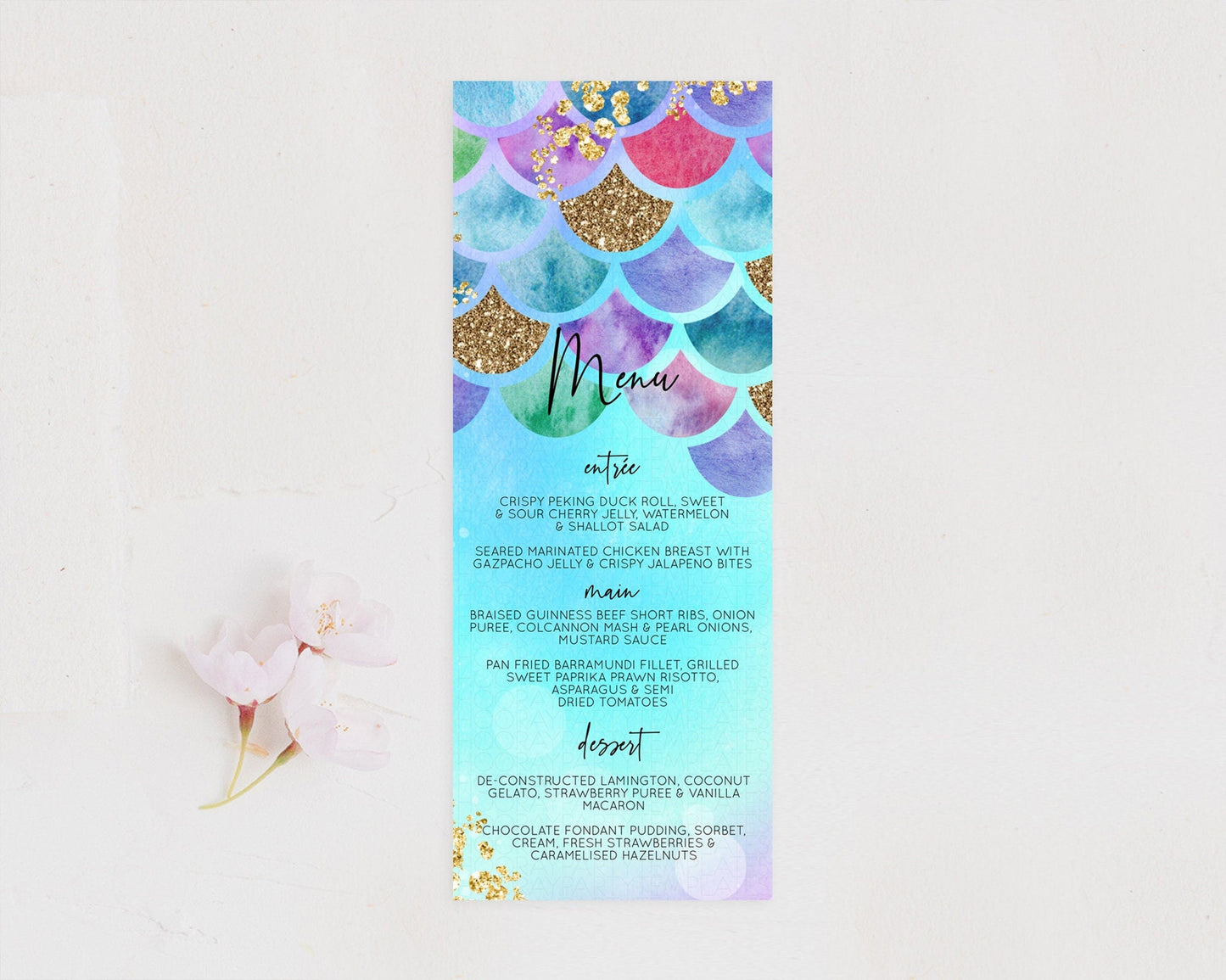 Rainbow Fish Menu Template Rainbow Fish Menu Watercolor Mermaid Decor Rainbow Under Sea Pastel Dinner Dessert Menu Rainbow Food Menu D10581