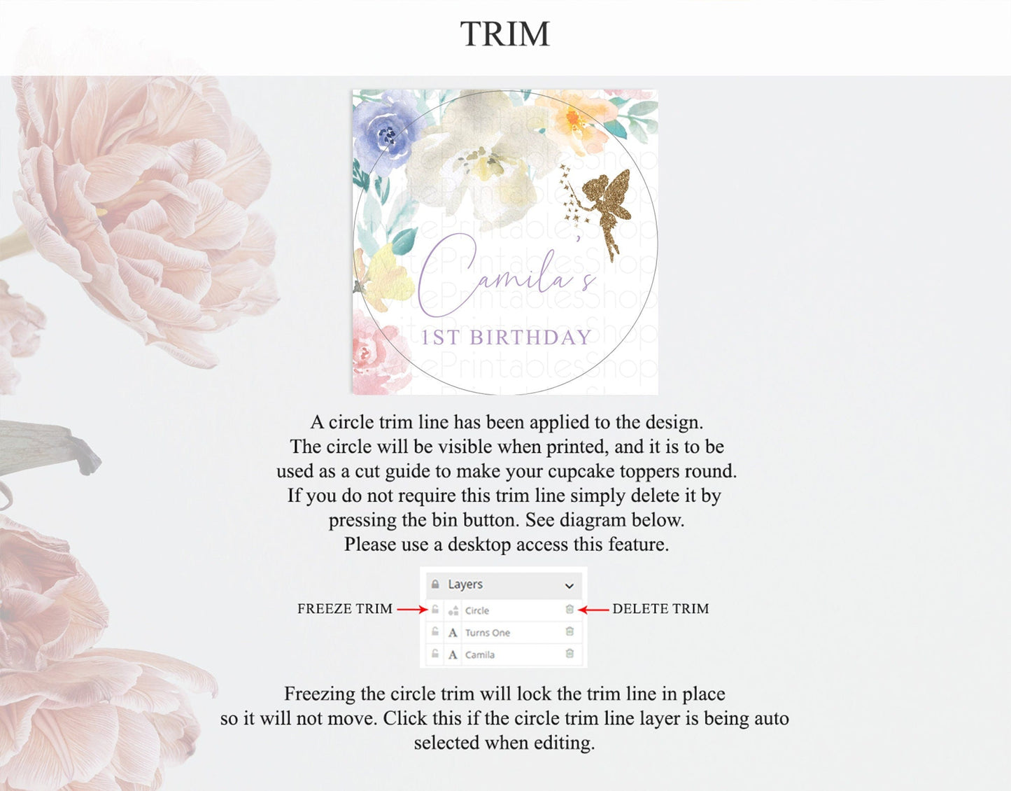 Fairy Cupcake Toppers Pastel Fairy Cupcake Toppers Fairy Floral Garden Cupcake Topper Enchanted Garden Floral Butterfly Party Decor D10761