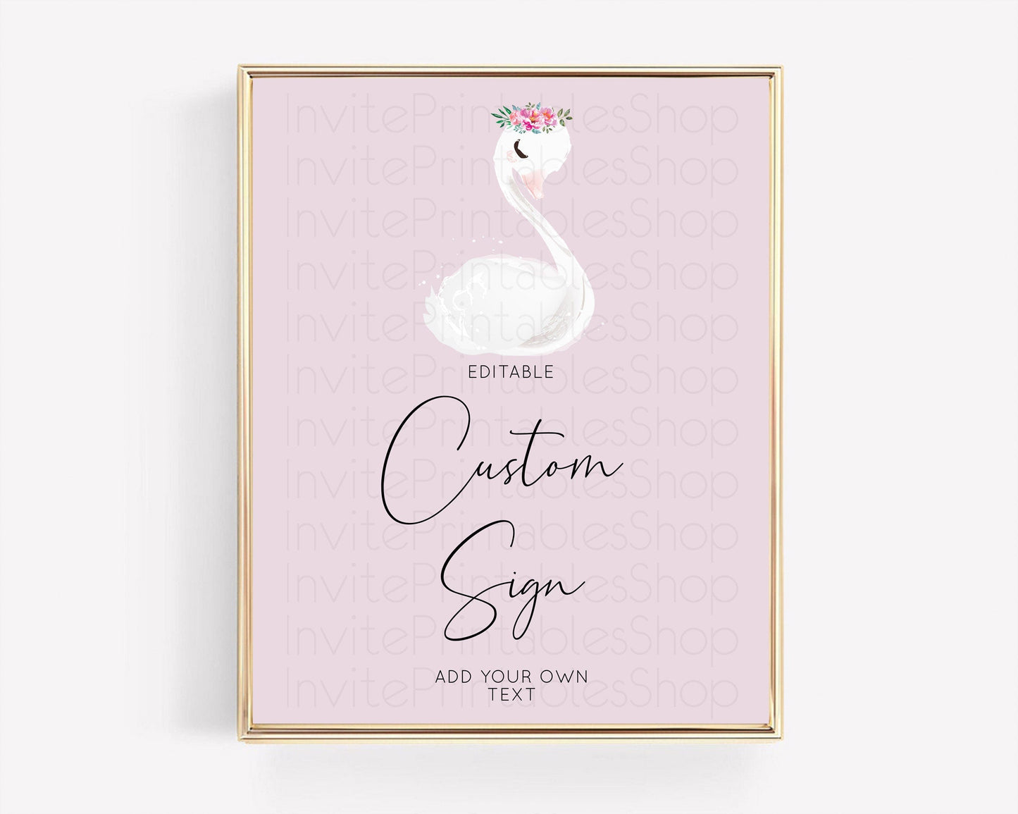 Swan Table Sign Decor Swan Princess Ballet Party Enchanted Swan Lake Secret Garden Pastel Floral 1st Birthday Baptism Baby Shower D10758