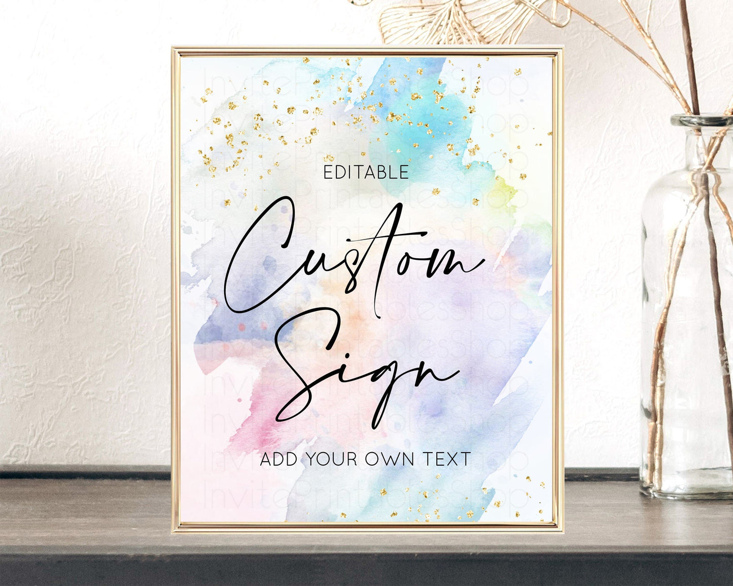 Pastel Rainbow Sign Cards Gifts Sign Table Signs Diaper Sign Books Sign Food Sign Custom Sign Glitter Wedding Birthday Baby Shower 8x10 T487