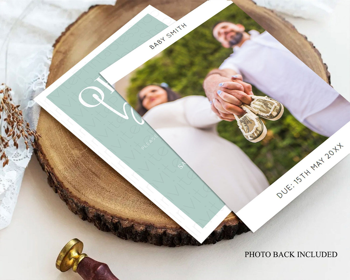 Green Baby Shower Invitation Pastel Green Baby Shower Invitation Minimalist Baby Shower Invitation Plain Green Invites Modern Simple D10736