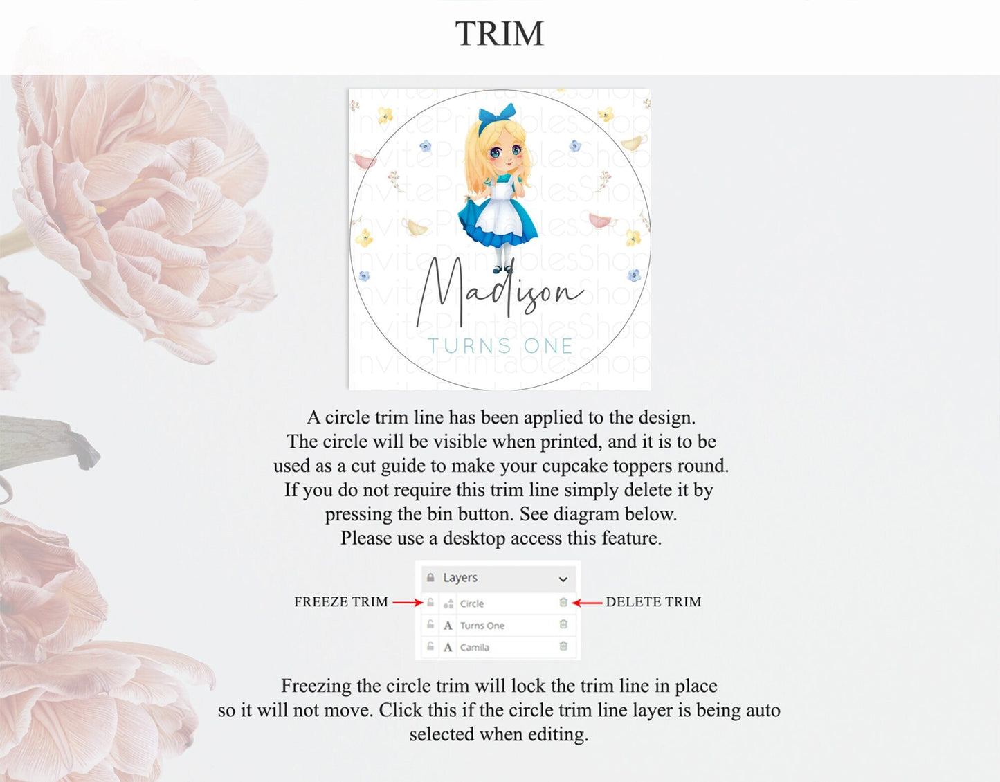 Princess Cupcake Toppers Castle Cupcake Toppers Royal Princess Decor Fairy Tale Enchanted Castle Pastel Floral Garden Table Number D10886