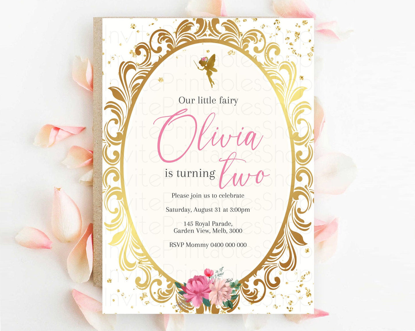 Fairy Birthday Invitation Fairy Invites Fairy Tea Party Fairy Garden Birthday Secret Garden Enchanted Garden Pastel Floral Butterfly D10768