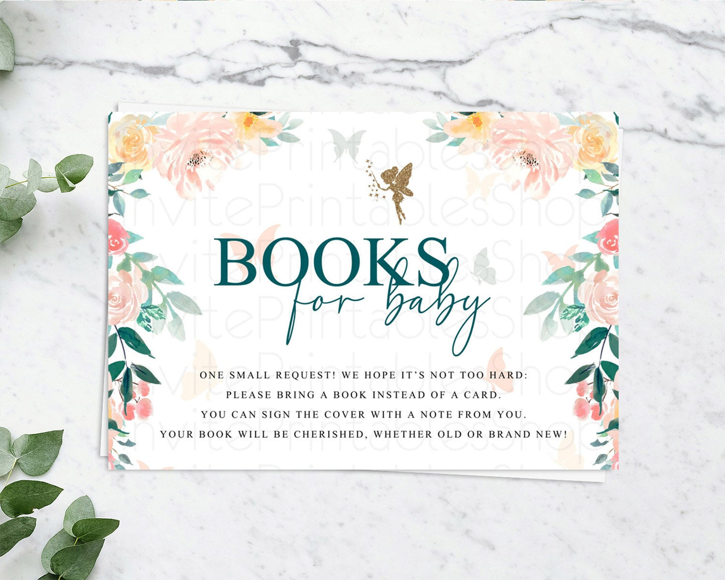 Fairy Books For Baby Card Fairy Book Insert Enchanted Garden Fairy Book Card Pastel Floral Butterfly Cards Secret Garden Book Poem D10239