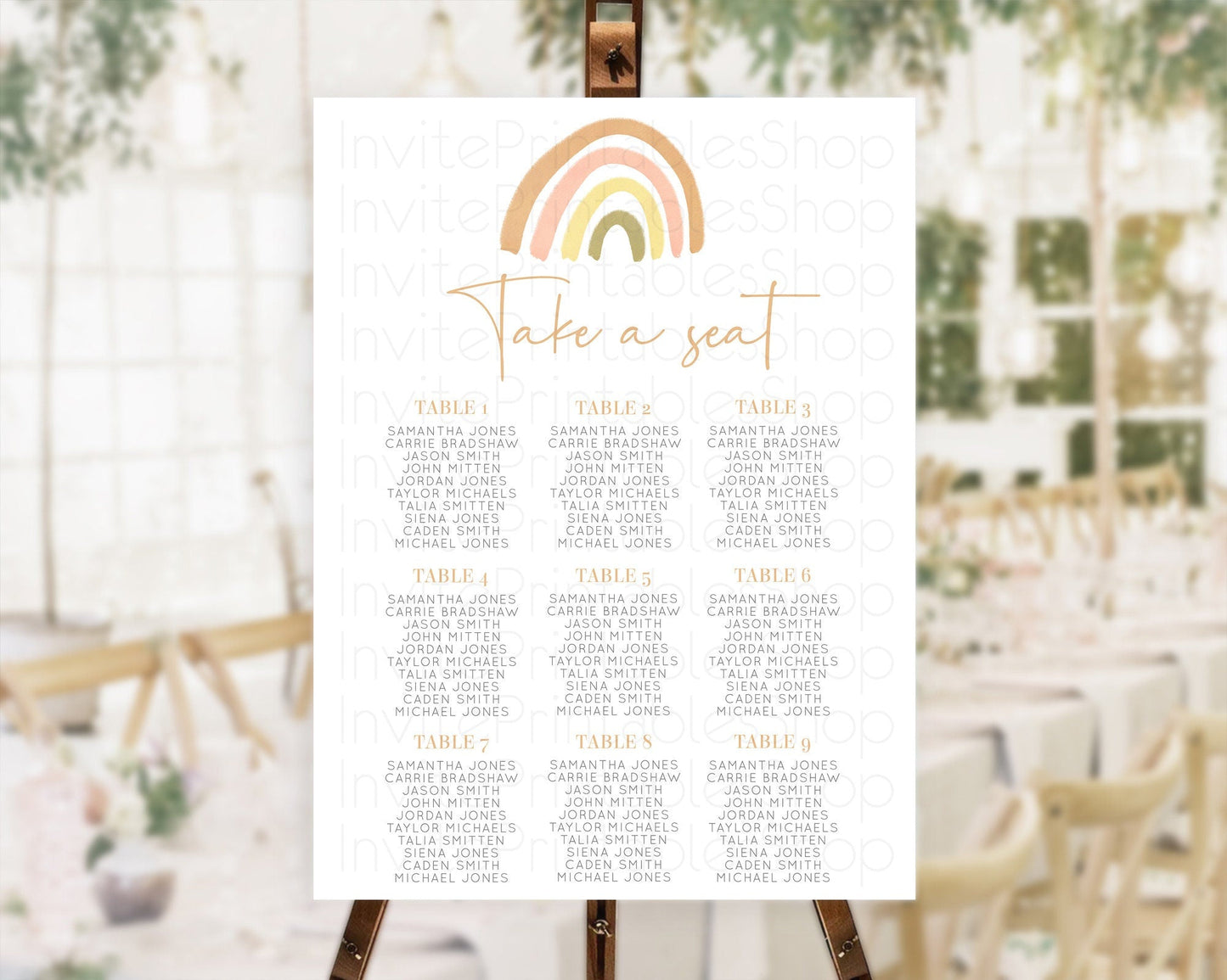 Pastel Rainbow Seating Chart Boho Rainbow Seating Chart Rainbow Seating Chart Pastel Seating Chart Boho Rainbow Seating Sign D10684