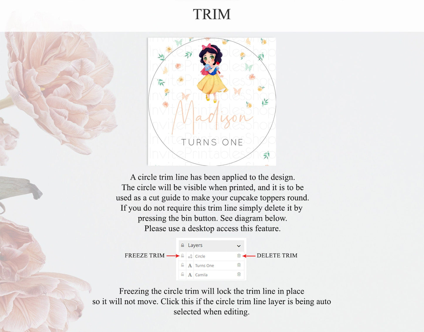 Princess Cupcake Toppers Castle Cupcake Toppers Royal Princess Decor Fairy Tale Enchanted Castle Pastel Floral Garden Table Number D10356