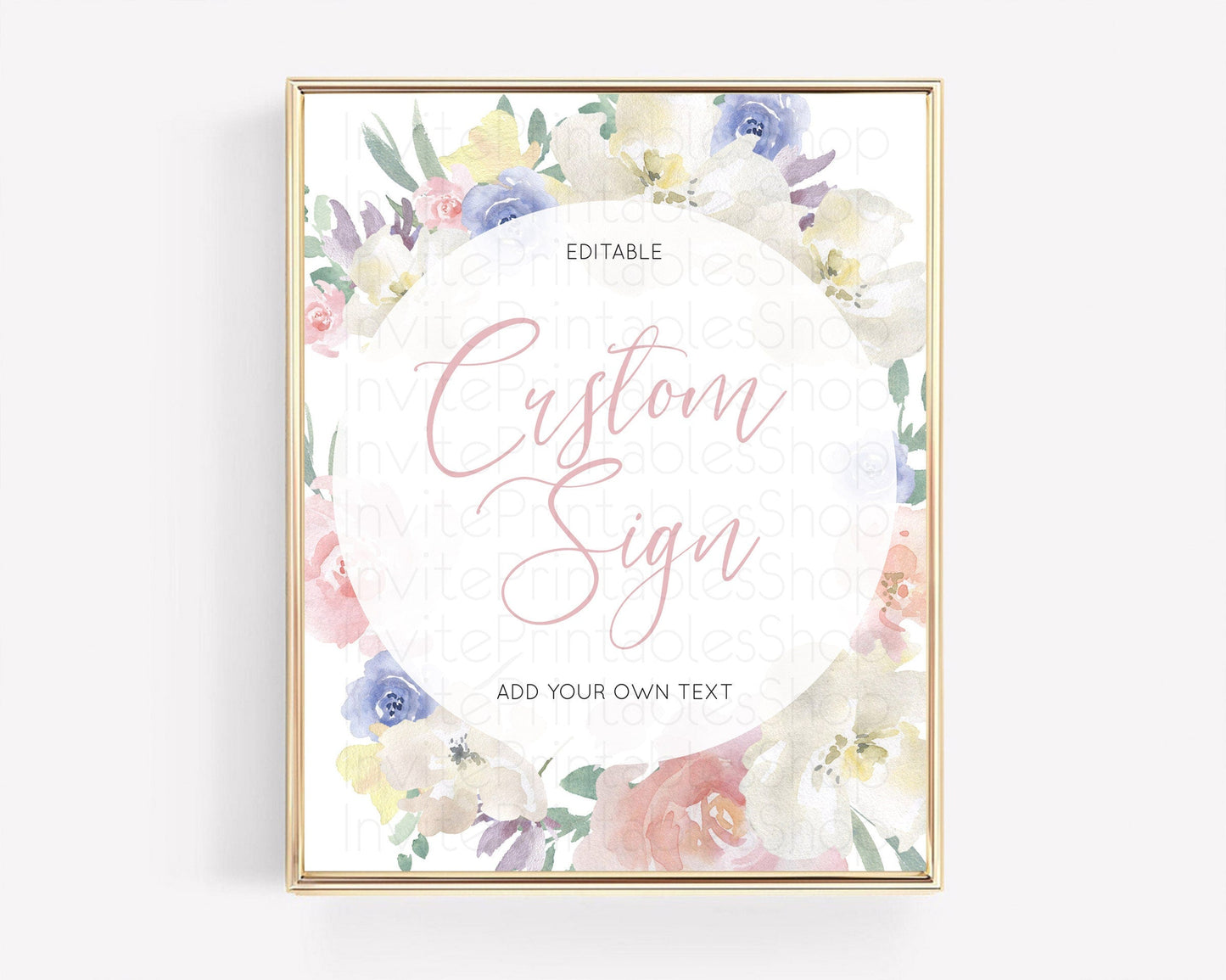 Wildflower Floral Table Sign Decor Secret Garden Sign Template Pastel Floral Garden Party Boho Flowers Birthday Baby Shower Wedding D10841