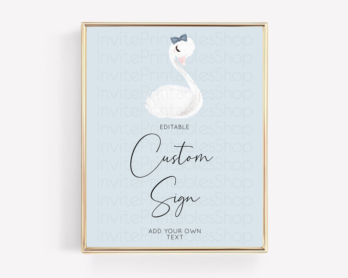 Swan Table Sign Decor Swan Princess Ballet Party Enchanted Swan Lake Secret Garden Pastel Floral 1st Birthday Baptism Baby Shower D10760