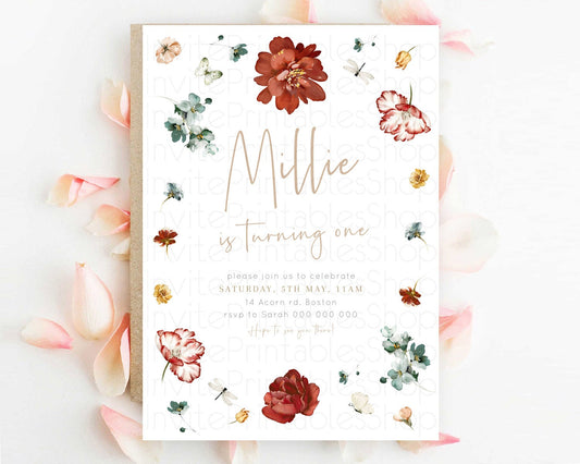 Editable Floral Butterfly Birthday Invitation Butterfly Flower Birthday Invi