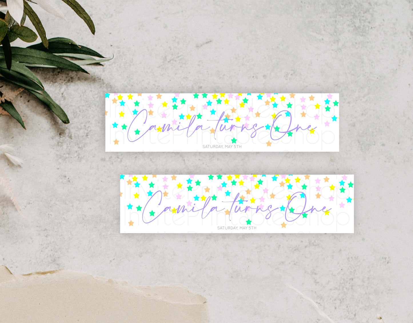 Twinkle Stars Water Label Template Pastel Twinkle Little Star Party Decor Shooting Star Confetti 1st Birthday Baptism Baby Shower D10395