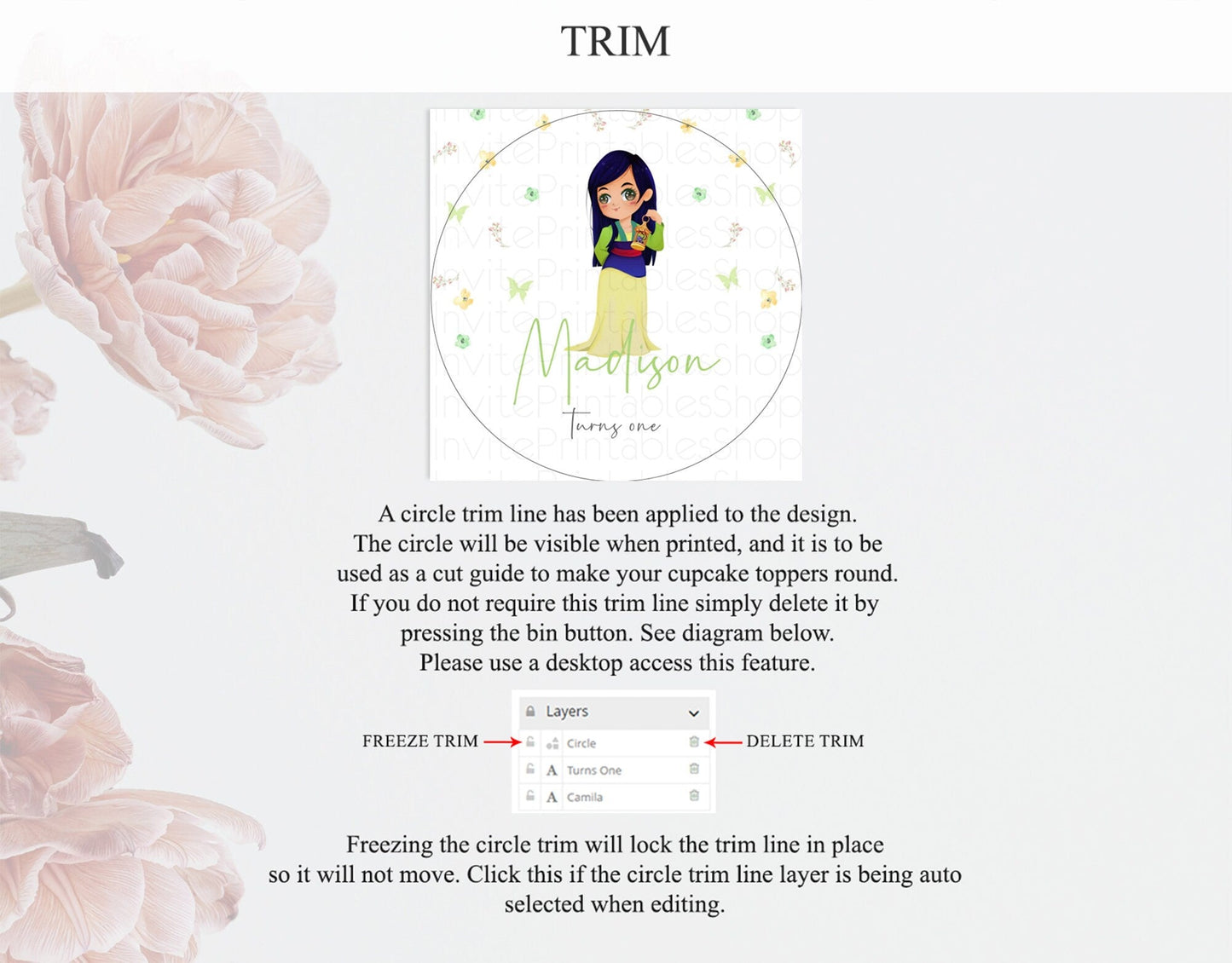 Princess Cupcake Toppers Castle Cupcake Toppers Royal Princess Decor Fairy Tale Enchanted Castle Pastel Floral Garden Table Number D10350