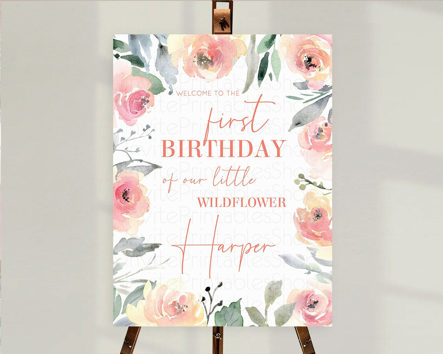 Secret Garden Welcome Sign Wildflower Welcome Board Pastel Flower Garden Welcome Poster Boho Wildflower First Birthday Welcome Sign D10778