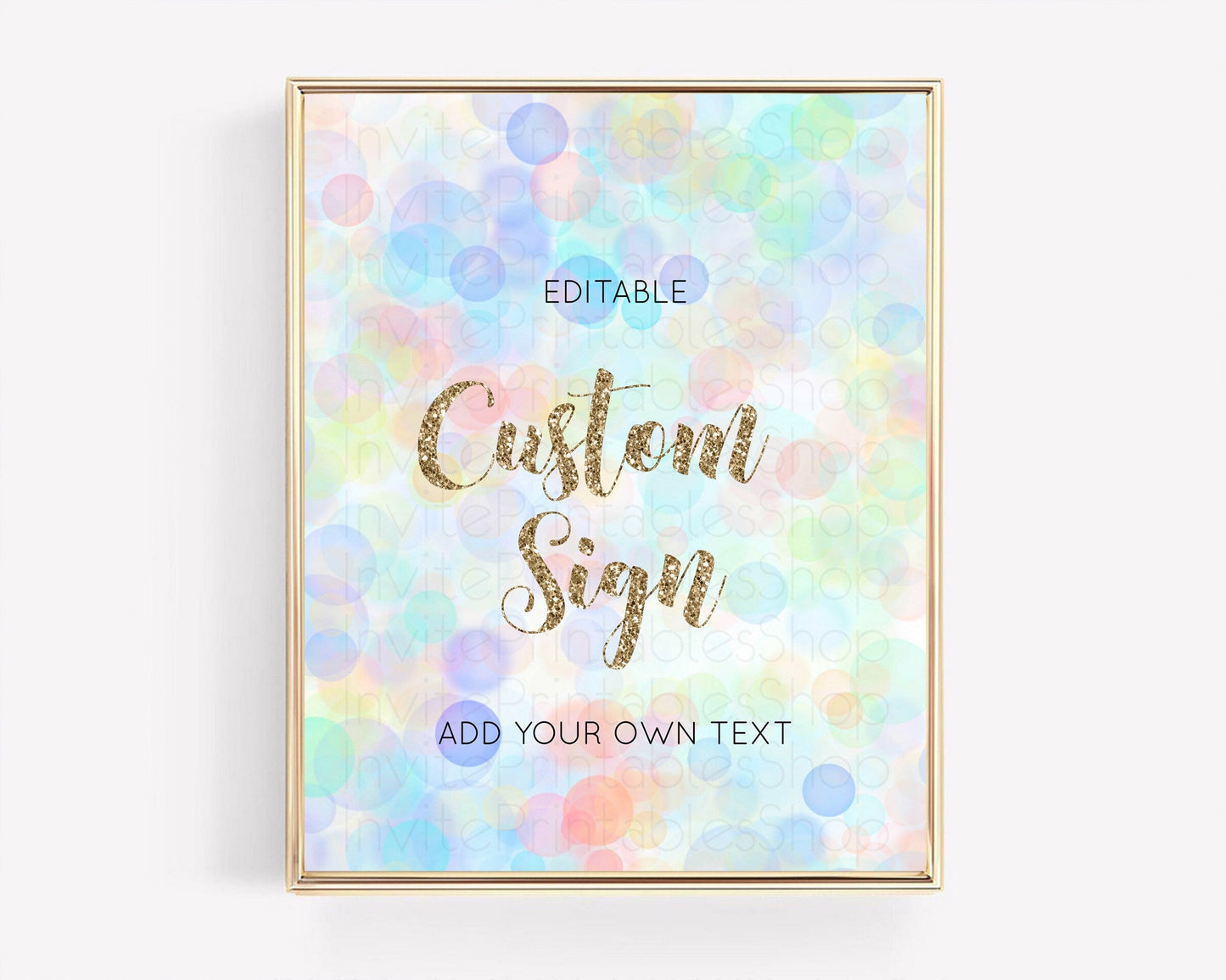 Pastel Bubbles Sign Colorful Confetti Table Sign Decor Bubble Bath Party Rainbow Sprinkles 1st Birthday Baby Shower Baptism Wedding D10447