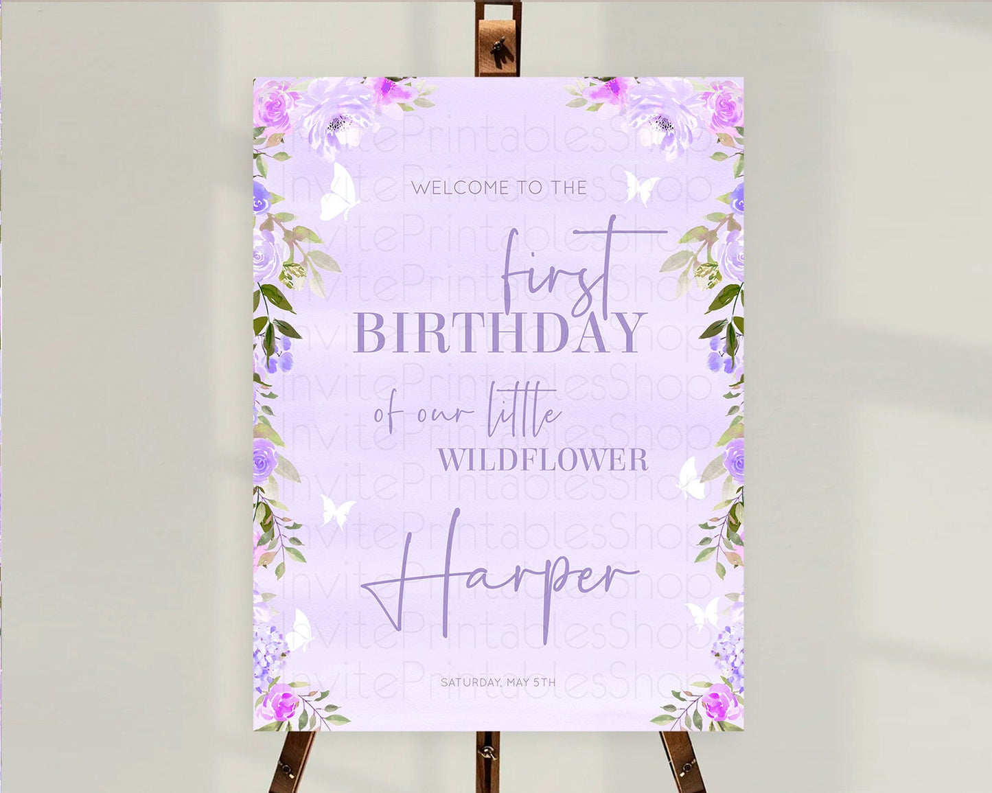 Secret Garden Welcome Sign Wildflower Welcome Board Pastel Flower Garden Welcome Poster Boho Wildflower First Birthday Welcome Sign D10719