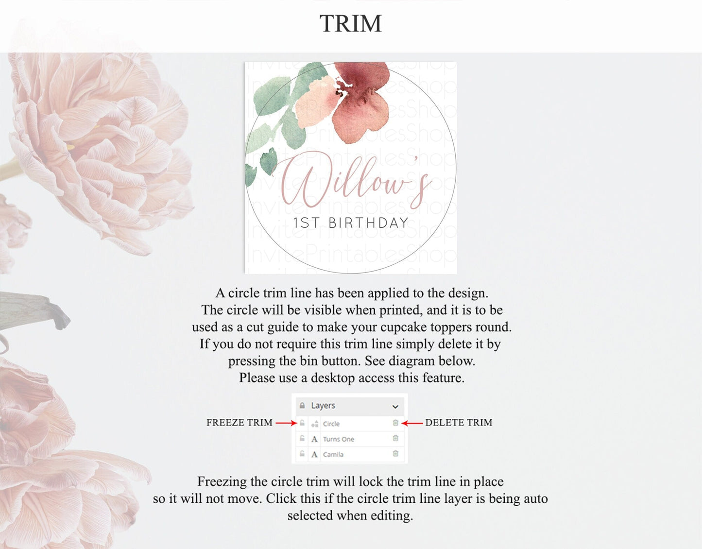 Secret Garden Cupcake Toppers Wildflower Cupcake Toppers Pastel Flowers Cupcake Toppers Enchanted Garden Boho Floral First Birthday D10964