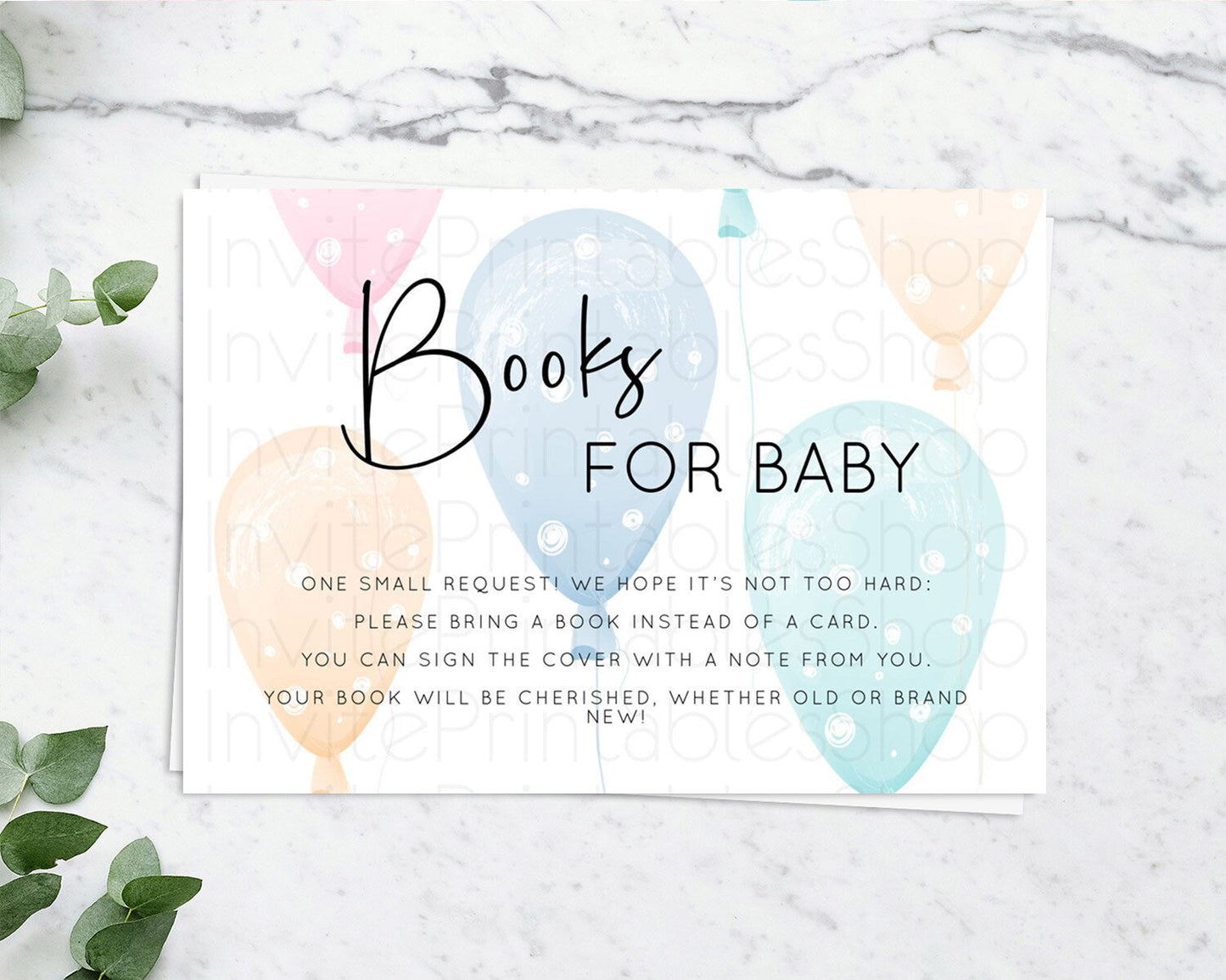 Pastel Balloons Books For Baby Card Colorful Balloon Book Insert Rainbow Balloon Book Card Confetti Balloon Guests Book Poem Request D10776