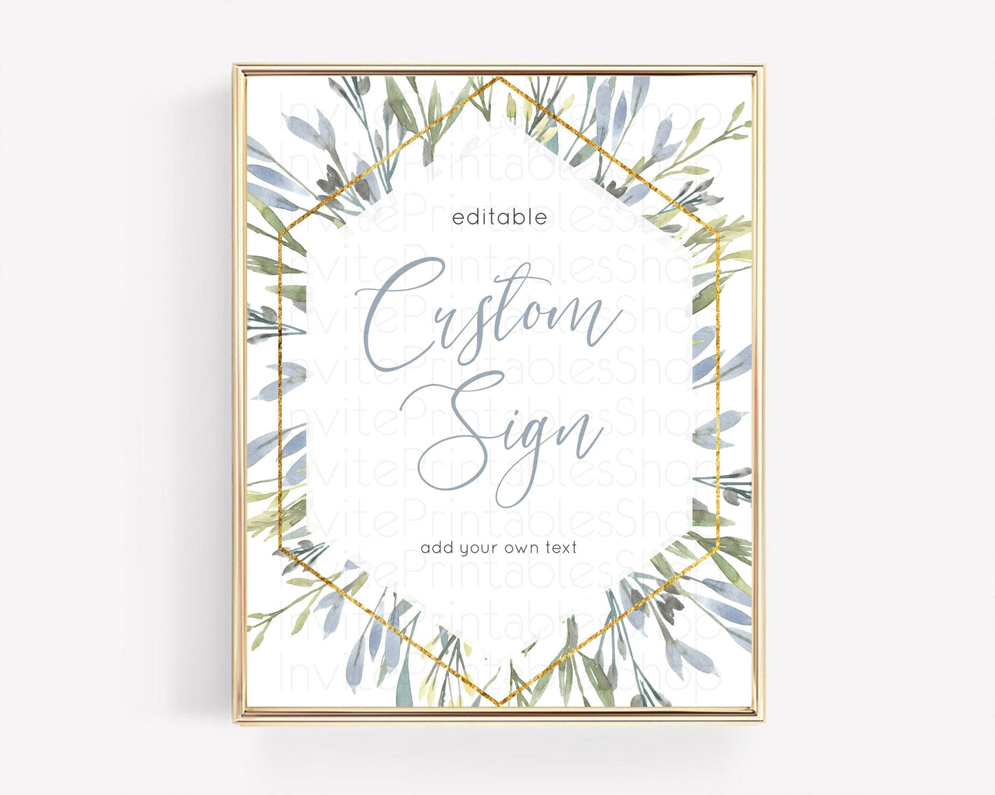 Green Leafy Table Sign Decor Eucalyptus Fern Leaves Watercolor Boho Garden Leaf Branch Party 1st Birthday Baptism Baby Shower D10532