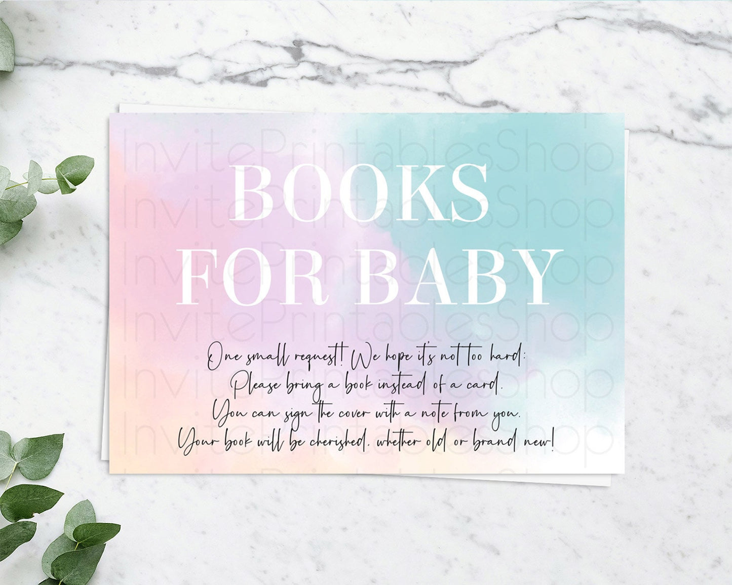 Pastel Books For Baby Card Pastel Rainbow Book Insert Colorful Ombre Watercolor Book Card Confetti Glitter Baby Book Poem Request D10375