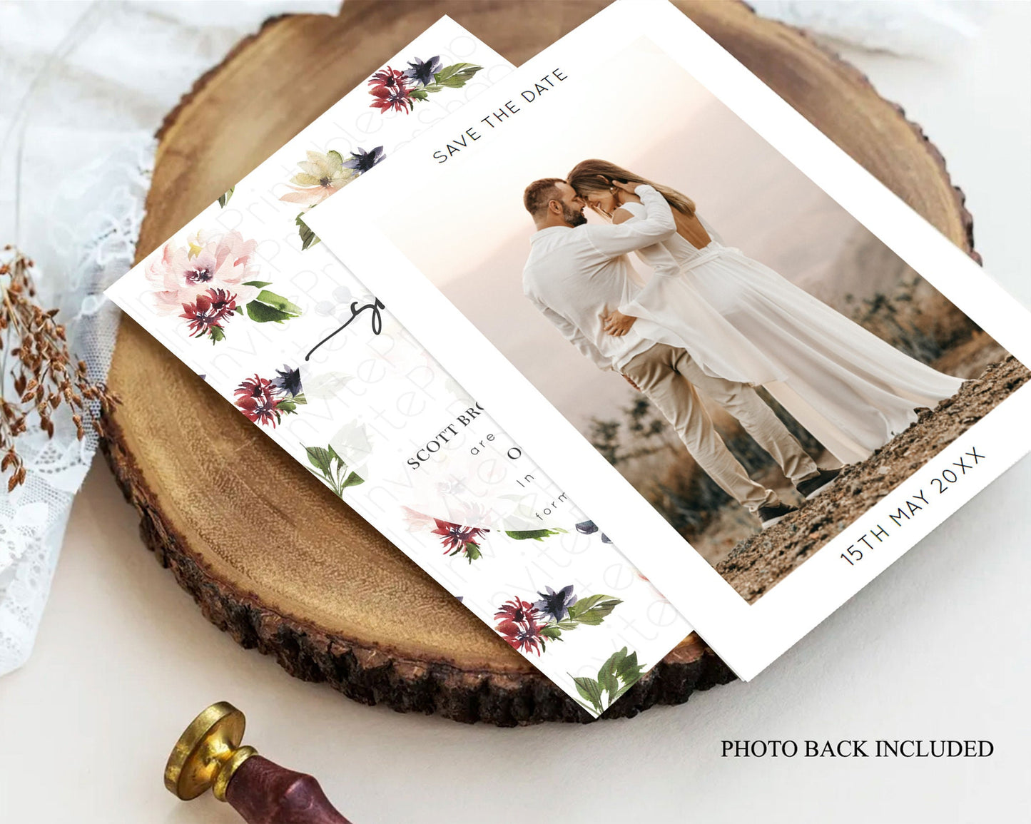 Wildflower Save The Date Template Secret Garden Save The Date Pastel Floral Garden Party Boho Flowers Birthday Baby Shower Wedding D10538
