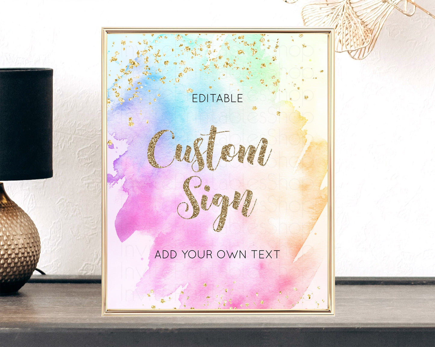 Pastel Rainbow Sign Cards Gifts Sign Table Signs Diaper Sign Books Sign Food Sign Custom Sign Glitter Wedding Birthday Baby Shower 8x10 g504