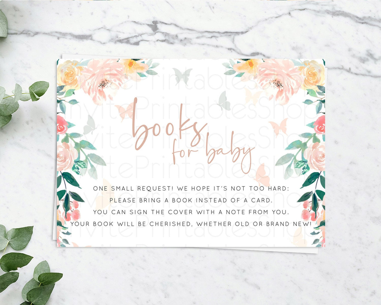 Secret Garden Books For Baby Card Boho Wildflower Book Insert Pastel Flower Garden Baby Shower Card Flower Guests Book Poem Request D10706