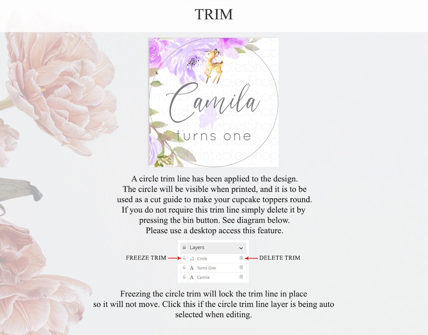 Fawn Cupcake Toppers Deer Cupcake Toppers Enchanted Forest Party Butterfly Pastel Flowers Woofland Cupcake Toppers First Birthday D10916