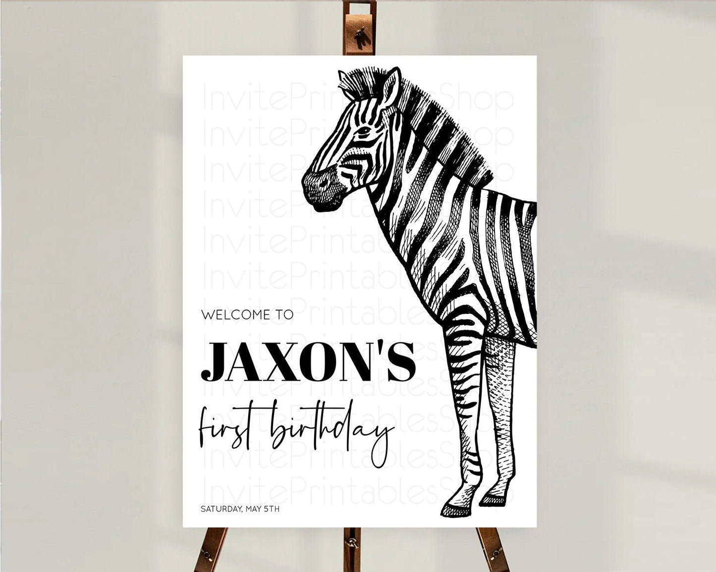 Zebra Welcome Sign Zebra Welcome Board Zebra Welcome Poster Safari Decor Dried Palm Fern Zoo Party Zebra First Birthday Welcome Sign D10249