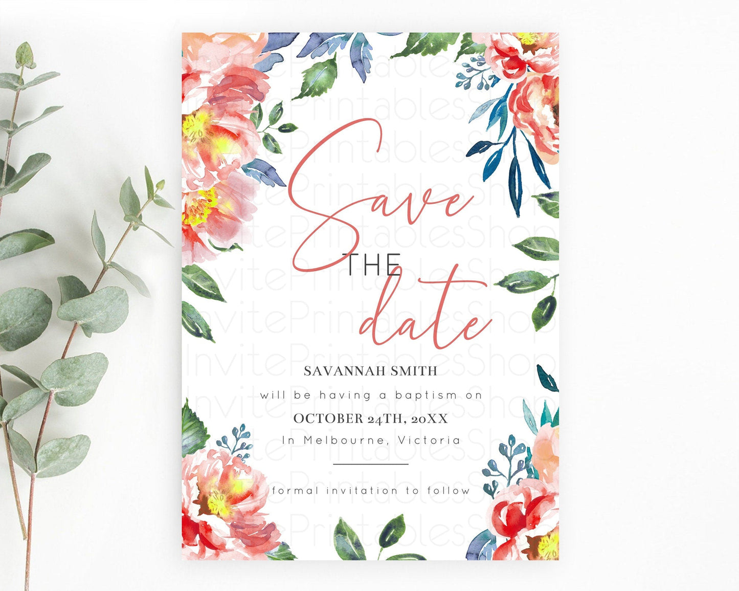 Wildflower Save The Date Template Secret Garden Save The Date Pastel Floral Garden Party Boho Flowers Birthday Baby Shower Wedding D10751