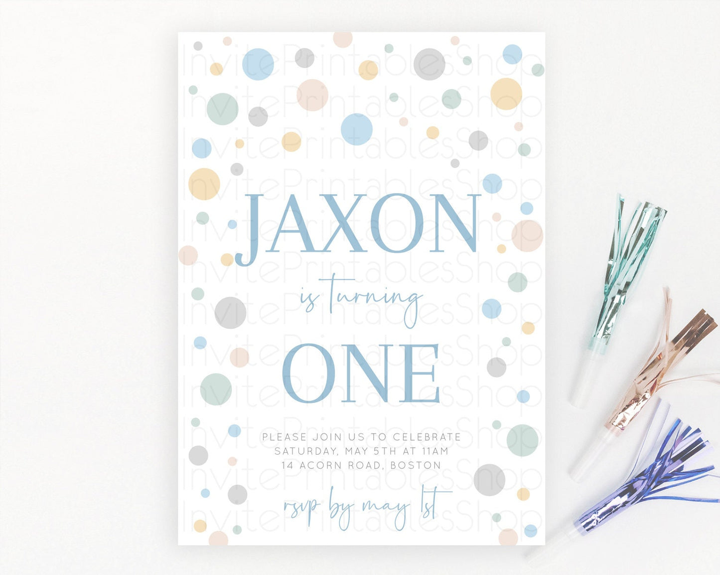 Pastel Birthday Invitation Pastel Confetti Birthday Invitation Bubbles Invitation Colorful Rainbow Confetti 2nd 1st First Birthday D11021