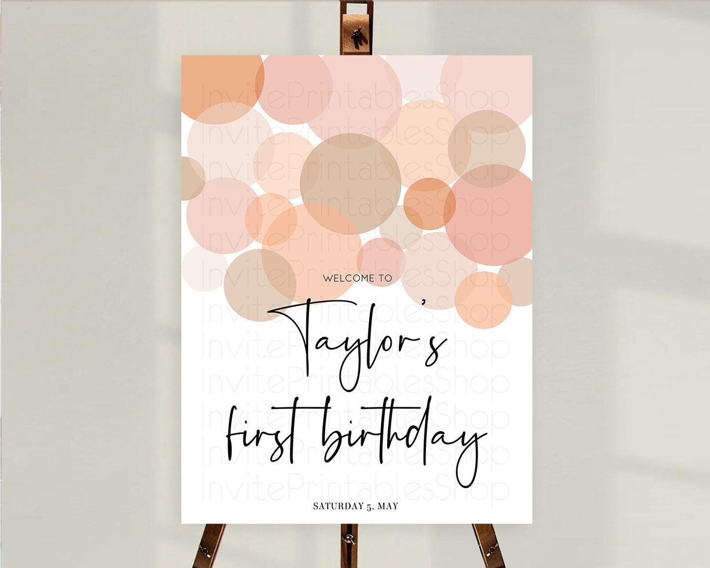 Orange Welcome Board Orange Welcome Sign Pastel Ombre Orange Confetti Welcome Poster Confetti Decor First Birthday Welcome Sign D10230