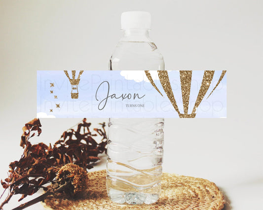 Editable Hot Air Balloon Water Label Template Adventure Awaits Mr. ONEderful