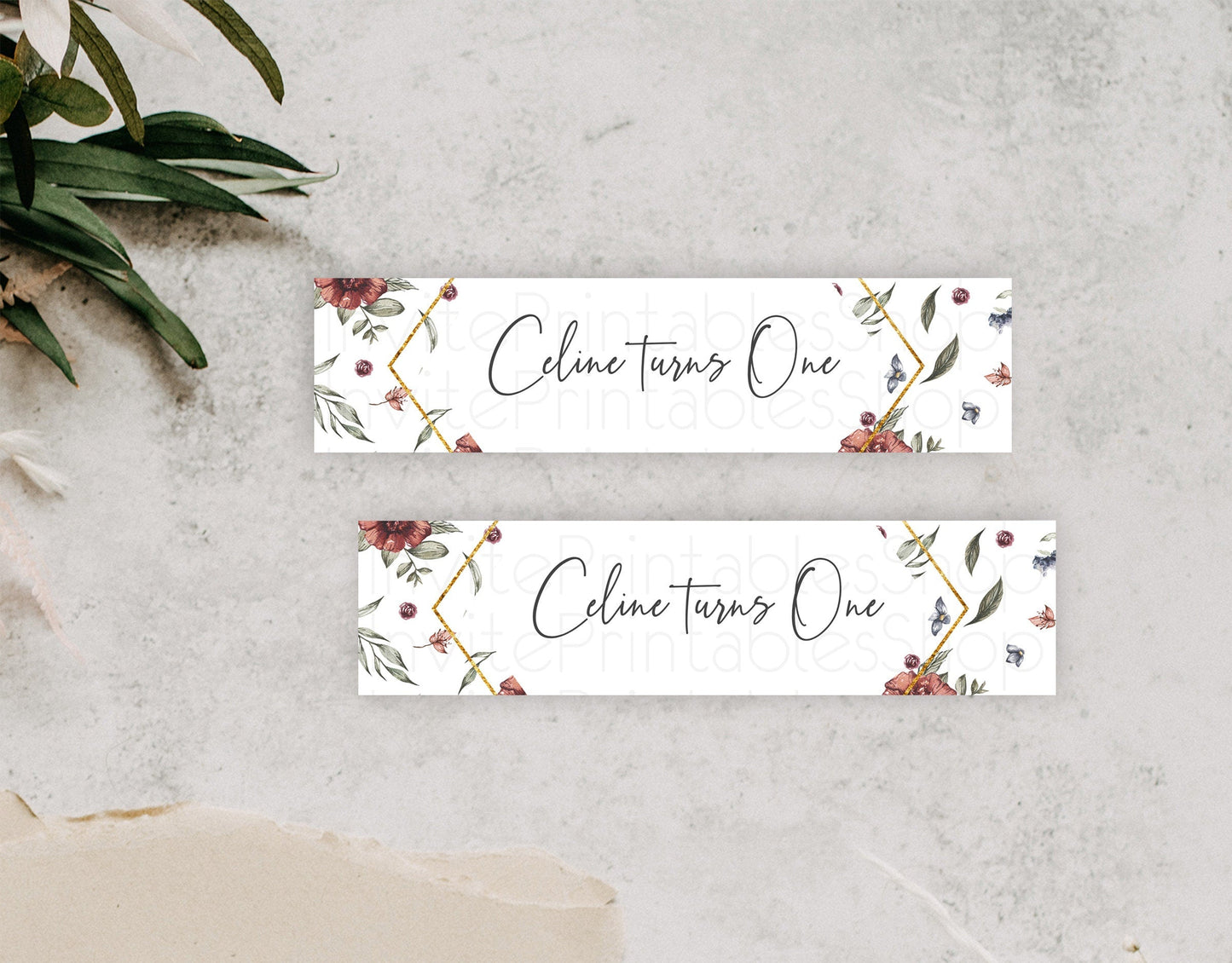 Wildflower Water Label Template Secret Garden Water Label Pastel Floral Garden Party Decor Boho Flowers Birthday Baby Shower Wedding D10503